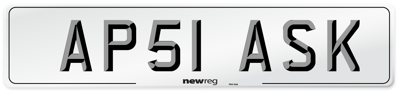 AP51 ASK Number Plate from New Reg